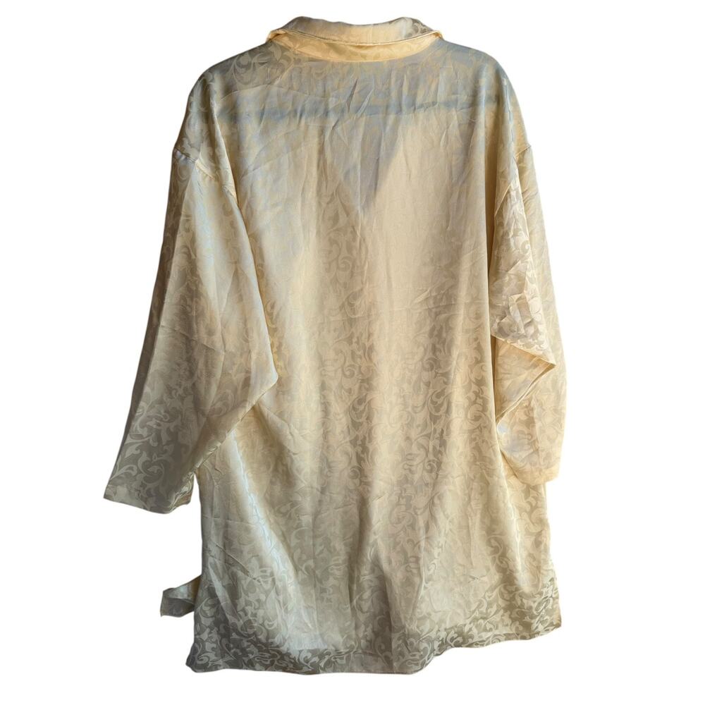 Vintage Christian Dior Lingerie Yellow Jacquard Night Shirt Boyfriend PJ M - Picture 8 of 12